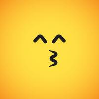 Emoticon amarelo realista na frente de um fundo amarelo, ilustração vetorial vetor