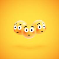 Grupo de emoticons amarelos altamente detalhados, ilustração vetorial vetor