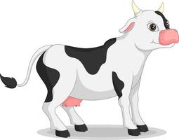 desenho animado engraçado vaca isolada no fundo branco vetor