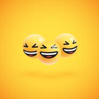 Grupo de emoticons amarelos altamente detalhados, ilustração vetorial vetor