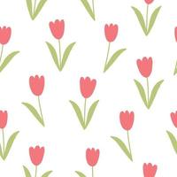 fundo de flor colorida de padrão sem emenda de tulipa usado para impressões, papel de parede, tecido, moda têxtil. vetor