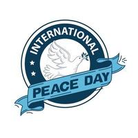 selo do dia da paz internacional vetor