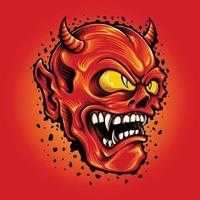 mascote do desenho animado do diabo vermelho