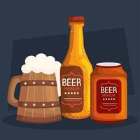 ícones de bebidas de cerveja vetor