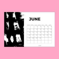 página de junho de 2022, modelo de calendário 2022, calendário de mesa, design de planejador, calendário de parede, semana começa no domingo, design de papelaria, escritório de mesa, escritório de organizador, vetor. ilustração vetorial vetor
