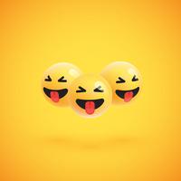 Grupo de emoticons amarelos altamente detalhados, ilustração vetorial vetor