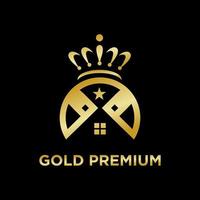 logotipo de casa premium ouro vetor