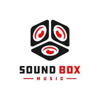 logotipo da caixa de som da música vetor