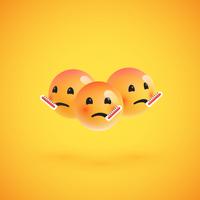 Grupo de emoticons amarelos altamente detalhados, ilustração vetorial vetor