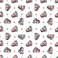 padrão sem emenda com cupcakes com corações. ilustração vetorial. design para o dia dos namorados vetor