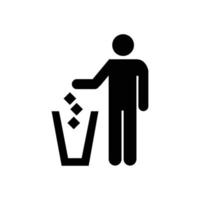 ícone de lixo em seu lugar vetor
