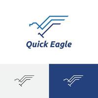 modelo de logotipo rápido rápido falcão águia falcão pássaro voador monoline vetor