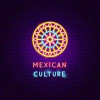 etiqueta de néon da cultura mexicana vetor