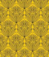 fundo amarelo com padrão floral vintage de vetor