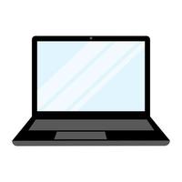 laptop pc com espaço para sua mensagem. laptop para jogos e trabalho. estudo remoto e trabalho. ilustração vetorial vetor