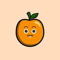 sorrindo design de personagem de desenho animado de fruta laranja. design para livro infantil vetor