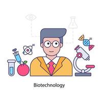 uma ilustração de design único de biotecnologia vetor