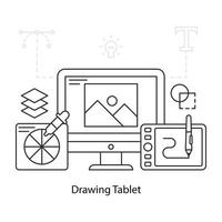 uma ilustração de download premium do tablet de desenho vetor