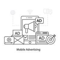 ilustração de design perfeito de publicidade móvel vetor