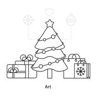 ilustração de férias de natal, vetor editável