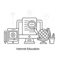 um design de ilustração de educação pela internet vetor