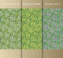 conjunto de padrões sem emenda com flores abstratas sobre um fundo verde. padrões para scrapbooking, impressão, embalagem, tecido. vetor
