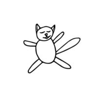 mão de gato bonito desenhada em estilo doodle. elemento para o cartão do projeto, adesivo, cartaz, ícone. engraçado, animal, gatinho de estimação vetor