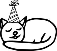 mão de gato bonito desenhada em estilo doodle. elemento para cartão postal de design vetor