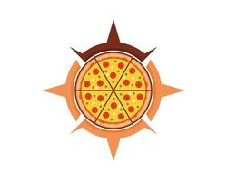 localização da pizza em forma de bússola vetor