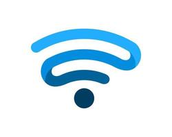 símbolo wi-fi moderno em cores azuis vetor