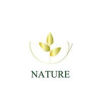 ícone do logotipo da natureza dourada para empresa de meio ambiente vetor