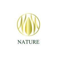 ícone do logotipo da natureza dourada para empresa de meio ambiente vetor