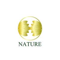 ícone do logotipo da natureza dourada para empresa de meio ambiente vetor