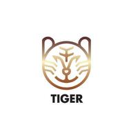 Ícone do logotipo do tigre dourado para o símbolo do ano novo chinês de 2022 vetor