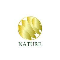 ícone do logotipo da natureza dourada para empresa de meio ambiente vetor