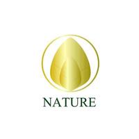 ícone do logotipo da natureza dourada para empresa de meio ambiente vetor