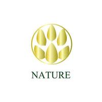 ícone do logotipo da natureza dourada para empresa de meio ambiente vetor