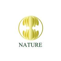 ícone do logotipo da natureza dourada para empresa de meio ambiente vetor