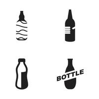 definir o design do logotipo do ícone da garrafa vetor