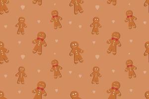 Natal gingerbread seamless pattern design marrom vetor