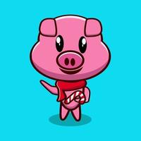 personagem de porco com vetor de doces