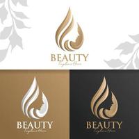 modelo de logotipo de spa e ioga de beleza vetor premium