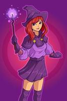 design de personagens de magician school girl vetor