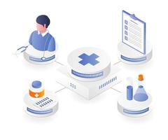 rede de saúde e médicos prescrevendo medicamentos