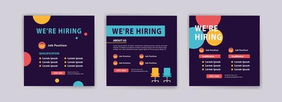 Estamos contratando. modelo de folheto de oferta de emprego. design de modelo de cartaz de folheto de vaga de emprego vetor