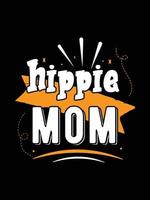 mãe hippie. design de t-shirt da mãe. vetor
