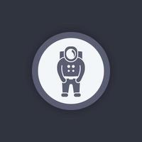 astronauta, traje espacial, ícone do astronauta, ilustração vetorial vetor