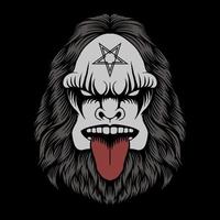 ilustração em vetor bigfoot black metal