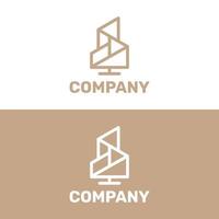 construção de logotipo de árvore adequado para empresas de construção, hotel etc. vetor