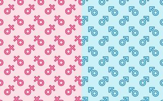 masculino e feminino ou padrão de símbolo de gênero vetor